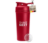 ShakeNext Shaker en acier inoxydable [nouvelle introduction] - Gourde avec boule mixte, 700 ml, shaker pour fitness et protéines avec fermeture à pression anti-fuite, design breveté (rouge)