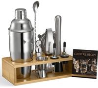 Shaker à cocktail 10 pièces - Set de barman en acier inoxydable - Set d'outils de mixage de boissons - Set de cocktail pour le bar et la maison