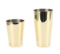 Shaker à Cocktail en Acier Inoxydable 304, Mixer à 2 Sections, 497g - Résistant à la Corrosion, Parfait pour Bar et Fêtes (Plaqué or avec coupelle inférieure)
