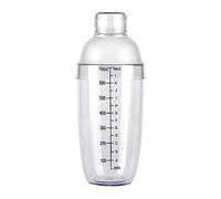 Shaker à cocktail en plastique transparent 700 cc avec échelle et passoire pour maison, bar, thé, fête, café, restaurant