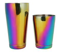 Shaker à Cocktail, Ensemble de Cocktail Boston Shaker Arc-en-ciel, élégant en Acier Inoxydable Coloré Boston Cocktail Shaker Mélangeant des Accessoires D'outil de Secouage pour Magasin de Thé au Lait,