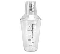 Shaker à cocktail gradué en plastique transparent - 500 ml