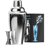 Shaker à cocktail - Kit de bar de qualité supérieure avec verre doseur gratuit - Brochure de recettes de cocktails - Shaker à cocktail professionnel en acier inoxydable de 0,7 l - Shaker à martinis,