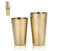 Shaker à Cocktail, Kit Shaker à Cocktail en INOX,Shakers Boston en Acier Inoxydable 17oz/26oz Martini Shakers Boisson Shakerss pour Bartending et Home Bar(Or)