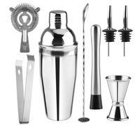 Shaker à Cocktail, Mezzar 8 Pièces Kit Cocktail en Acier Inoxydable, 750ml Professionnel Set Barman Utile Outils de Bar avec Accessoires pour Bars Mariages et Fêtes