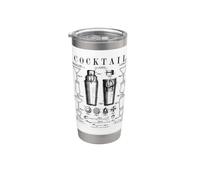 Shaker à cocktail pour barman - Boissons alcoolisées vintage Gobelet isotherme en acier inoxydable double paroi