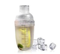 Shaker à Cocktails, 530ml Transparent Mélangeur à Cocktail Tasse En Plastique De Bouteille De Shaker De Thé De Glace De Mélangeur De Boisson Avec Des échelles Pour La Barre