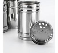 Shaker à épices en acier inoxydable avec couvercle amovible et plusieurs tailles de trous pour le stockage du sel, du poivre et des assaisonnements, pour un remplissage facile et C (M)