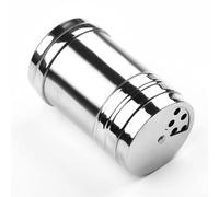 Shaker à épices rotatif en acier inoxydable, distributeur d'assaisonnement de qualité alimentaire avec couvercle scellé pour sel, poivre, cumin, barbecue, pot de cuisine, argent, 8 x 8 x 16 cm (7,5 x