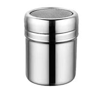 Shaker à poudre en acier inoxydable avec couvercle 5 x 5 x 7 cm en fine pour la cuisson, la cuisson, le sel, le sucre, le cacao, le café, le tamis distributeur, pot à condiments pour la cuisine