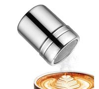 Shaker à poudre et plumeau en acier inoxydable - Bouteille d'arrosage en fine pour cacao, sucre glace, farine et épices - Drague professionnelle pour café, latte, art, pâtisserie et cuisine