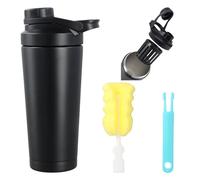 Shaker à Protéines 750 ml étanche, Gourde Sport Anti-Fuite Sans BPA, Thermos Isotherme Acier Inoxydable avec Brosse, Isolation Sous Vide à Double Paroi pour le Sport, la Randonnée 12 h Chaud & Froid