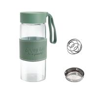 Shaker à protéines en verre 480 ml Shaker à protéines Shaker à protéines avec tamis et boule en acier inoxydable Shaker à protéines Bouteille de fitness Shaker pour protéines Shake Sports Supplements
