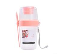 Shaker à salade avec fourchette sur le couvercle pour les repas en déplacement, plastique léger mais robuste pour un usage quotidien constant (rose)