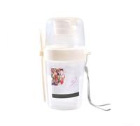 Shaker à salade portable de grande capacité avec fourchette intégrée, conçu pour mélanger les ingrédients et transporter des portions (blanc)