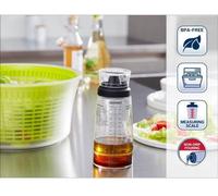 Shaker a Vinaigrette Leifheit 3195, mélangeur vinaigrette gradué de 300 ml avec bec verseur anti-goutte, 5 recettes incluses