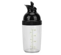 Shaker à vinaigrette,récipient à vinaigrette de 200 ml avec couvercle et marques de mesure, pot à vinaigrette pour mélanger le ranch et la sauce, éviter les fuites, sans Bpa, une main(noir), cont