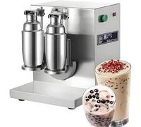 Shaker Automatique Pour Thé Au Lait, Mixeur En Acier Inoxydable Avec 4 Gobelets, Double Tête électrique 360°, Minuterie Numérique 1 à 120 Secondes, 350 à 1 000 Ml, Pour Thé, Jus, Café, Lait, Vin