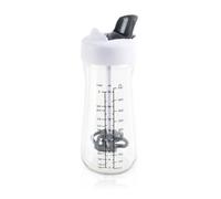 Shaker avec bec verseur et mélangeur transparent, gris et blanc