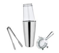 shaker Boston Set Petit avec Verre Mélanger, Passeur et Pince Glaçons