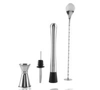 Shaker Cocktail, 4pcs Pilon à Cocktail,Cocktails Mojito Kit,Cocktails Shaker Kit en Acier Inoxydable,Doseur à Cocktailss 3cl/5 ocktailss Set Bar Kit Set