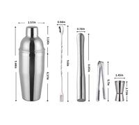 Shaker Cocktail Ensemble De Shaker À Cocktail En Acier Inoxydable, 750Ml, Outils Barman Muddler, Bouchon Bouteille Vin, Ustensiles Bar, 1-8 Pièces(WHITE)