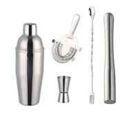 Shaker Cocktail Ensemble De Shaker À Cocktail En Acier Inoxydable, 750Ml, Outils Barman Muddler, Bouchon Bouteille Vin, Ustensiles Bar, 1-8 Pièces(Gray)