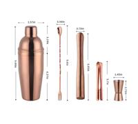 Shaker Cocktail Ensemble De Shaker À Cocktail En Acier Inoxydable, 750Ml, Outils Barman Muddler, Bouchon Bouteille Vin, Ustensiles Bar, 1-8 Pièces(Rose)