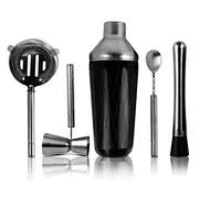 Shaker Cocktail Ensemble Shaker À Cocktails Avec Accessoires: Doseur, Cuillère Mélanger, Passoire Et Pilon(Gunmetal Black)