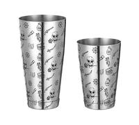 Shaker Cocktail INOX Shaker À Cocktail en Acier Inoxydable avec Différentes Finitions De Surface - 2 Pièces, 15 Onces Et 25(Skull Rose)