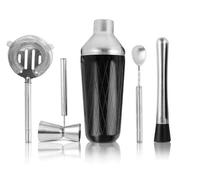 Shaker Cocktail,Shaker Cocktail Inox Ensemble Shaker À Cocktails Avec Accessoires: Doseur, Cuillère Mélanger, Passoire Et Pilon(Silver)