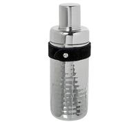 Shaker de 550 ml en acier inoxydable avec bande en cuir martelé brillant 8 x 8 x 23 cm