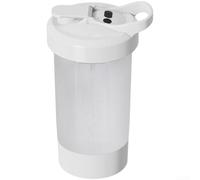 Shaker électrique automatique 600 ml avec compartiment de rangement intégré pour poudres de protéines et compléments de fitness (blanc)