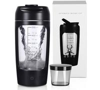Shaker electrique proteine, 650 ml portable Vortex mélangeur avec compartiment à poudre, Shaker tasse rechargeable par USB pour boissons protéinées, Bouteille shaker de protéines sans BPA, Noir