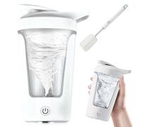Shaker électrique, shaker électrique, rechargeable par USB C, sans BPA, mixeur de protéines automatique, pour shakes protéinés, repas, shakes de rechange, blanc