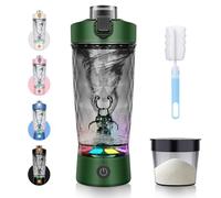Shaker electrique SOARFLY 650ml shaker electrique proteine avec compartiment à poudre, shaker electrique usb bouteille shaker de protéines sans BPA, shaker éléctrique pour poudre de potéine,Vert olive