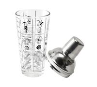 Shaker Cocktail Verre ""Recettes"" 450ml Transparent