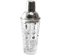 Shaker Cocktail Verre ""Recettes"" 450ml Transparent