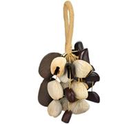 Shaker naturel, hochet artisanal en coque de noix de 25-30 cm, 11 cordes, instrument de percussion pour yoga, détente et relaxation, modèle chacha panji salin juju