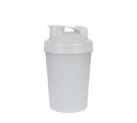 Shaker "Protein" 0,40 l - Shaker fitness pour boissons protéinées & sportives avec tamis amovible - Gobelet à secouer pour un mélange parfait - translucide/blanc