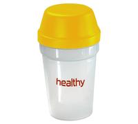 Shaker "Protein" 300 ml - Gobelet pratique avec fermeture rotative pour les boissons protéinées & sportives idéal pour le fitness & les ingrédients ménagers - transparent/bleu standard PP