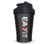 Shaker Protéine 400 ml Sans BPA - Shaker Gradué avec Mélangeur en Acier - Whey Protein, Pre Workout, Creatine - Shaker Plastique Anti-Fuite pour Sport et Fitness - Noir clair - EAFIT marque française