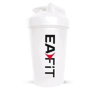 Shaker Protéine 400 ml Sans BPA - Shaker Gradué avec Mélangeur en Acier - Whey Protein, Pre Workout, Creatine - Shaker Plastique Anti-Fuite pour Sport et Fitness - Blanc - EAFIT marque française