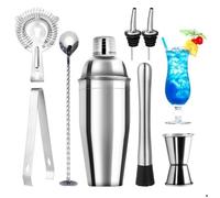 Shaker-Shaker Cocktail-Kit Cocktail-Accessoire de barman professionnel-Acier inoxydable-750 ml-8 PCS -Pour la maison,le bar, la