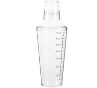 Shaker Transparent 700ml en PC Mesures Précises pour Cocktails | Trois Pièces Style Classique, Lecture Facile des Graduations, Filtrage Intégré, Usage Thé au Lait et Boissons Froides