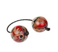 Shakers africains - Percussion rythmique de 5 cm avec double boule en bois, Rattle Kashaka traditionnelle peinte à la main, instrument de musique professionnel Asalatua,