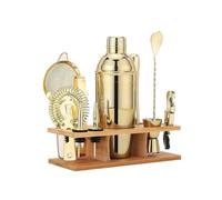 Shakers bartending 11pcs gold cocktail shaker set with 25oz mixer muddler bar spoon and more for home and pros