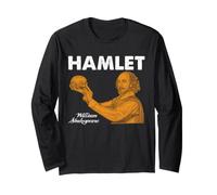 Shakespeare Hamlet Crâne Littérature Barde Drame Portrait Manche Longue