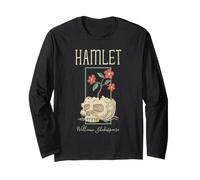 Shakespeare Hamlet Skull Candle Book Gothic Littérature Manche Longue