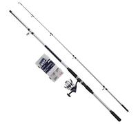 Shakespeare Salt Pier Pounder Ensemble Canne à pêche et Moulinet, étui Rigide, leurres et matériel de Pointe, pêche côtière/côtière, Unisexe, Bleu et Blanc, 3 m, 112-225 g